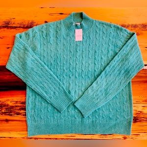 NWT J Crew Mockneck Sweater Green Size L
